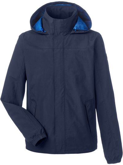 Am image of a Custom Nautica Mens Voyage Raincoat in Nautica Navy!