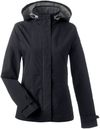 Am image of a Custom Nautica Ladies' Voyage Raincoat in Black!