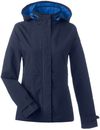 Am image of a Custom Nautica Ladies' Voyage Raincoat in Nautica Navy!