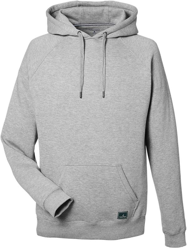 Am image of a Custom Nautica Unisex Anchor Pullover Hooded Sweatshirt in OXFORD HEATHER!