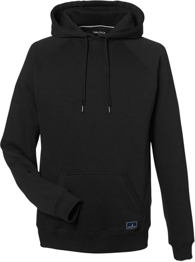 Am image of a Custom Nautica Unisex Anchor Pullover Hooded Sweatshirt in BLACK!