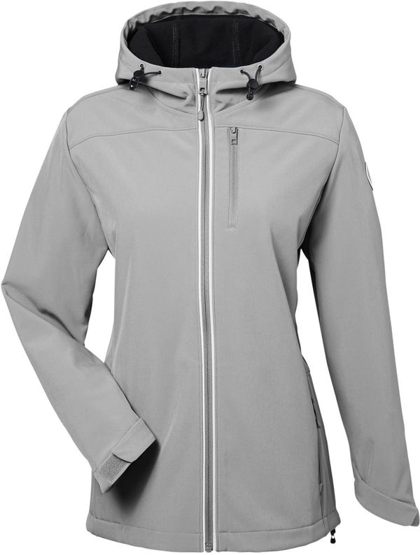Am image of a Custom Nautica Ladies Wavestorm Softshell Jacket in GRAPHITE!