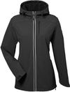 Am image of a Custom Nautica Ladies Wavestorm Softshell Jacket in BLACK!