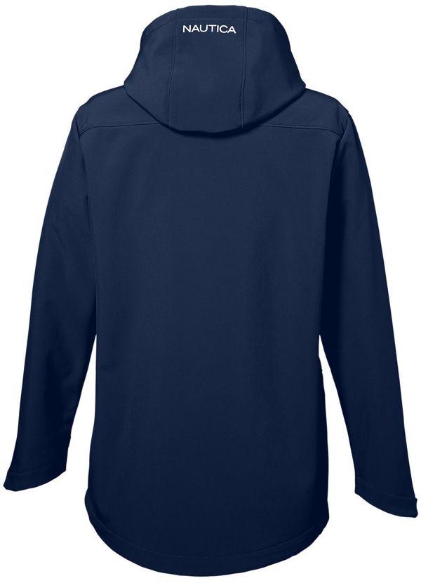 Am image of a Custom Nautica Ladies Wavestorm Softshell Jacket in NAUTICA NAVY!