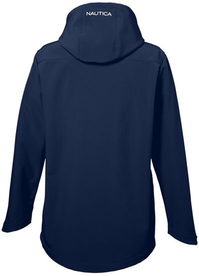 Am image of a Custom Nautica Ladies Wavestorm Softshell Jacket in NAUTICA NAVY!