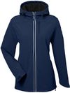 Am image of a Custom Nautica Ladies Wavestorm Softshell Jacket in NAUTICA NAVY!