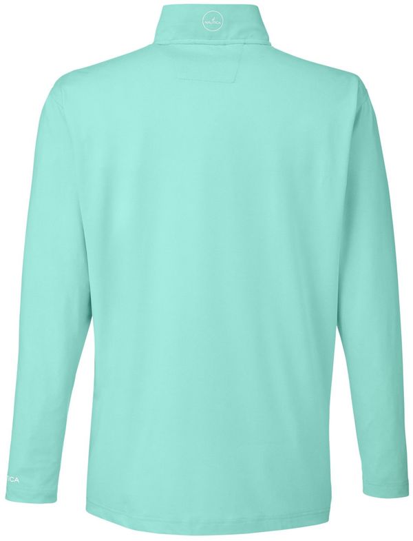 Am image of a Custom Nautica Mens Saltwater Quarter Zip Pullover in Cool Mint!