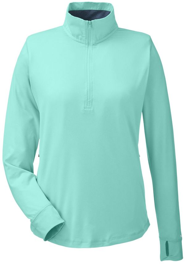 Am image of a Custom Nautica Ladies Saltwater Quarter Zip Pullover in Cool Mint!