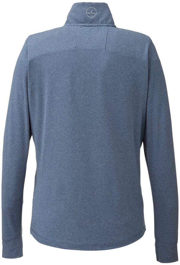 Am image of a Custom Nautica Ladies Saltwater Quarter Zip Pullover in Faded Navy!