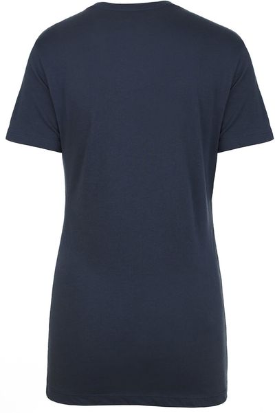Am image of a Custom Next Level Womens Cotton Short Sleeve Boyfriend Crew in Indigo!