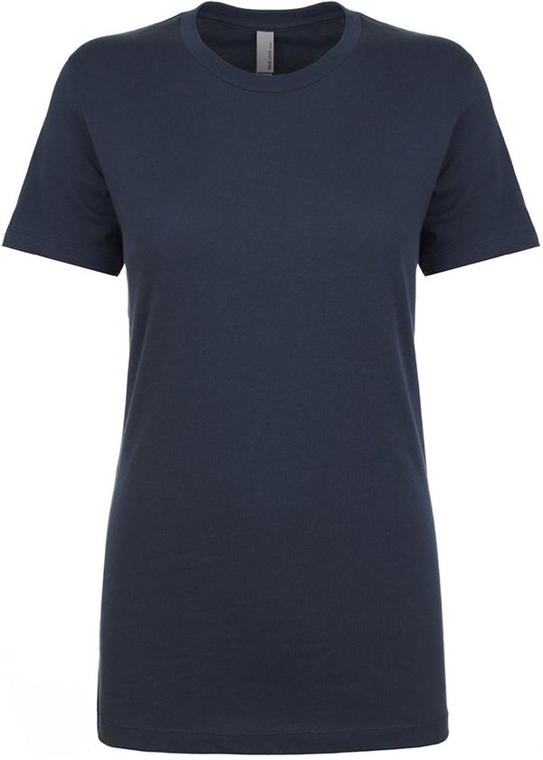 Am image of a Custom Next Level Womens Cotton Short Sleeve Boyfriend Crew in Indigo!