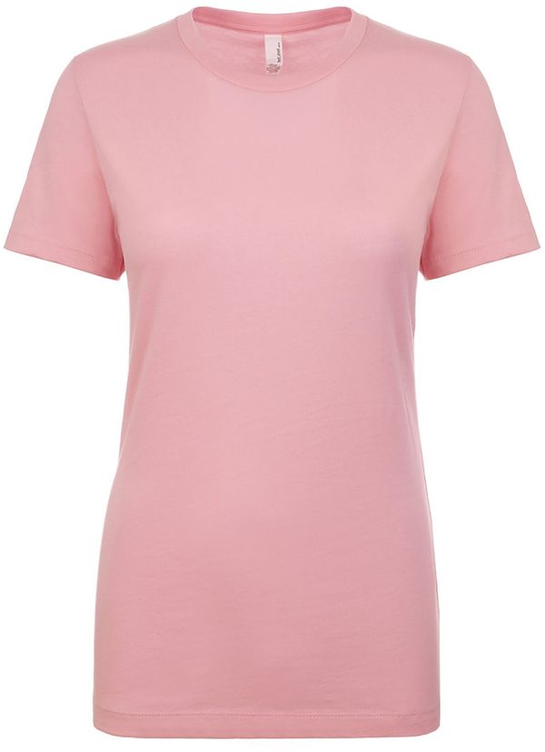 An image of a Custom Next Level Womens Cotton Short Sleeve Boyfriend Crew in Light Pink!