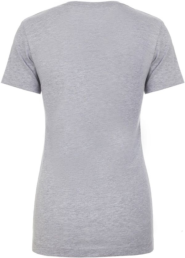 Am image of a Custom Next Level Womens Cotton Short Sleeve Boyfriend Crew in Heather Gray!