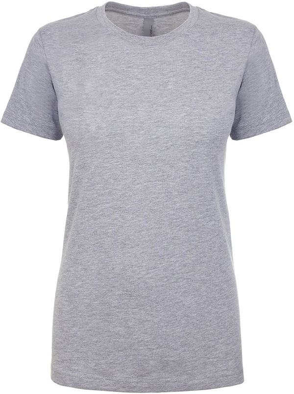 Am image of a Custom Next Level Womens Cotton Short Sleeve Boyfriend Crew in Heather Gray!