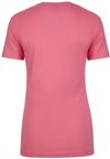 Am image of a Custom Next Level Womens Cotton Short Sleeve Boyfriend Crew in Hot Pink!