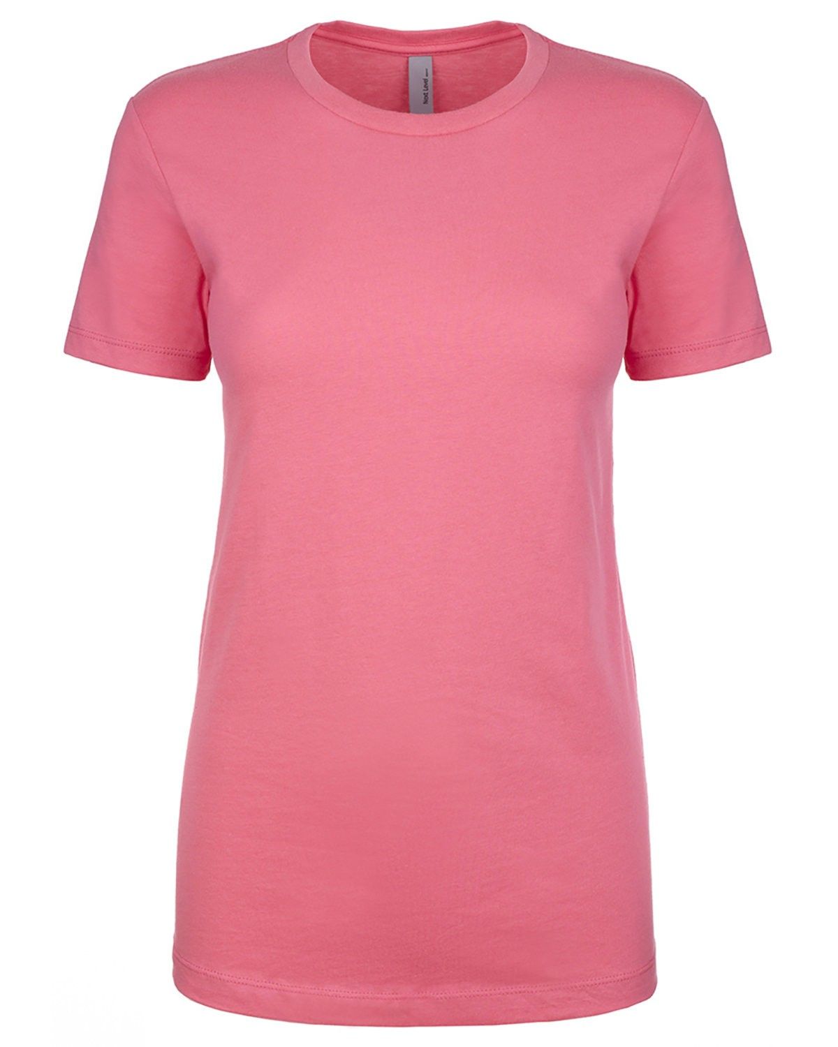 Next Level Womens Cotton Short Sleeve Boyfriend Crew in Hot Pink