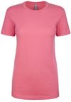 Am image of a Custom Next Level Womens Cotton Short Sleeve Boyfriend Crew in Hot Pink!