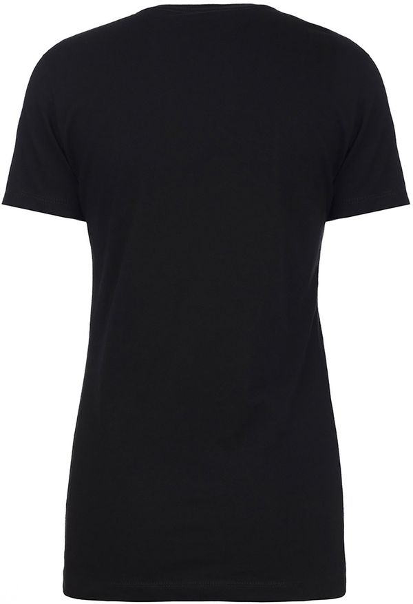 Am image of a Custom Next Level Womens Cotton Short Sleeve Boyfriend Crew in Black!