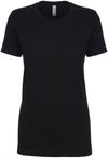 Am image of a Custom Next Level Womens Cotton Short Sleeve Boyfriend Crew in Black!