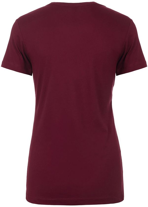 Am image of a Custom Next Level Womens Cotton Short Sleeve Boyfriend Crew in Maroon!