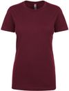 Am image of a Custom Next Level Womens Cotton Short Sleeve Boyfriend Crew in Maroon!