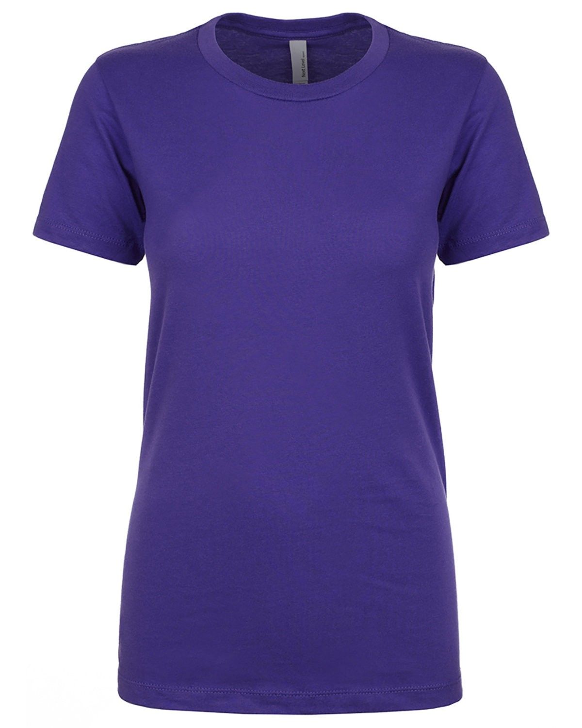 Next Level Womens Cotton Short Sleeve Boyfriend Crew in Purple Rush