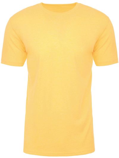 Am image of a Custom Next Level Men's CVC Crew in Banana Cream!