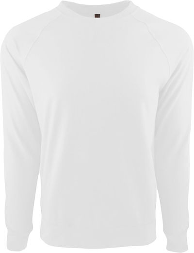Am image of a Custom Next Level Unisex Laguna French Terry Raglan Sweatshirt in White!