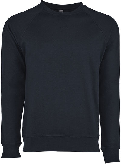 Am image of a Custom Next Level Unisex Laguna French Terry Raglan Sweatshirt in Midnight Navy!