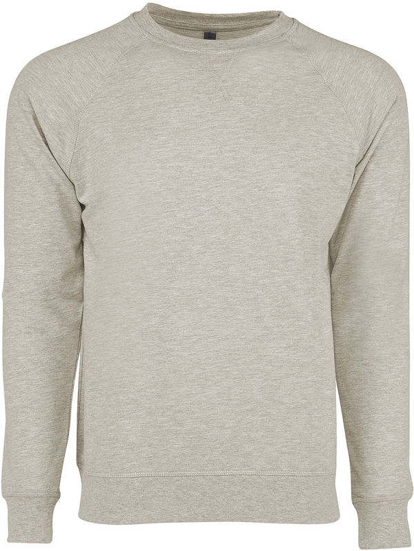 Am image of a Custom Next Level Unisex Laguna French Terry Raglan Sweatshirt in Oatmeal!