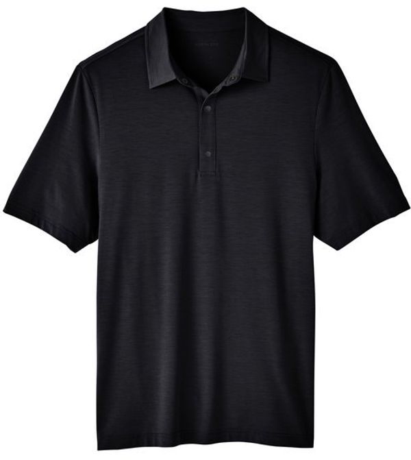 Am image of a Custom North End Men's Jaq Snap Up Stretch Performance Polo in Black!