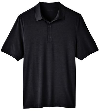 Am image of a Custom North End Men's Jaq Snap Up Stretch Performance Polo in Black!