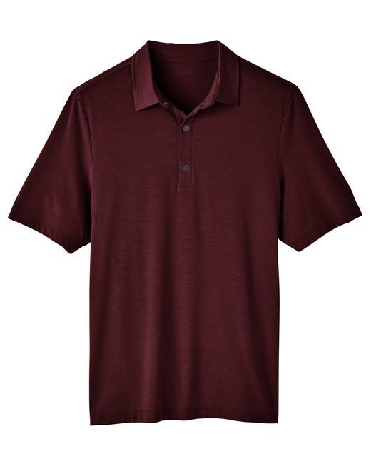 North End Men's Jaq Snap Up Stretch Performance Polo in Burgundy