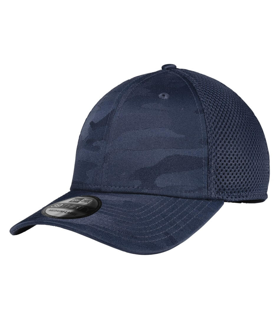 New Era Tonal Camo Stretch Tech Mesh Cap in Navy Camo