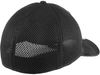 Am image of a Custom New Era Tonal Camo Stretch Tech Mesh Cap in Black Camo!