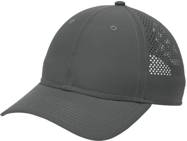 Am image of a Custom New Era Perforated Performance Cap in Graphite!