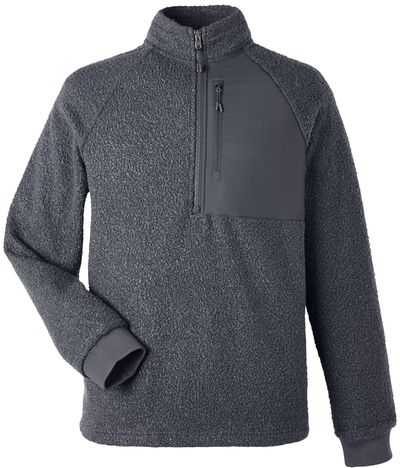 Am image of a Custom North End Men's Aura Sweater Fleece Quarter Zip in CARBON/ CARBON!