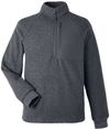 Am image of a Custom North End Men's Aura Sweater Fleece Quarter Zip in CARBON/ CARBON!