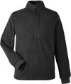 Am image of a Custom North End Men's Aura Sweater Fleece Quarter Zip in BLACK/ BLACK!