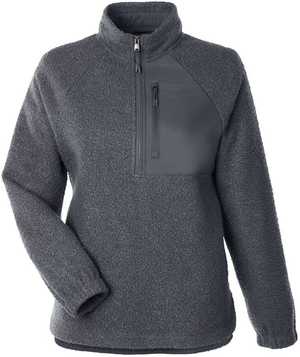 Am image of a Custom North End Ladies' Aura Sweater Fleece Quarter Zip in CARBON/ CARBON!