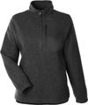 Am image of a Custom North End Ladies' Aura Sweater Fleece Quarter Zip in BLACK/ BLACK!