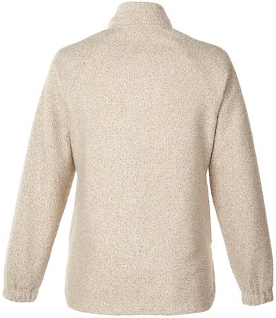 Am image of a Custom North End Ladies' Aura Sweater Fleece Quarter Zip in OATML HTHR/ TEAK!