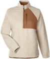 Am image of a Custom North End Ladies' Aura Sweater Fleece Quarter Zip in OATML HTHR/ TEAK!
