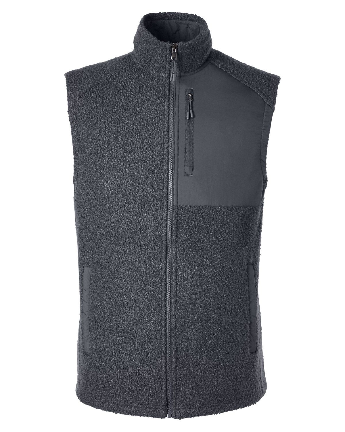 North End Men's Aura Sweater Fleece Vest in CARBON/ CARBON