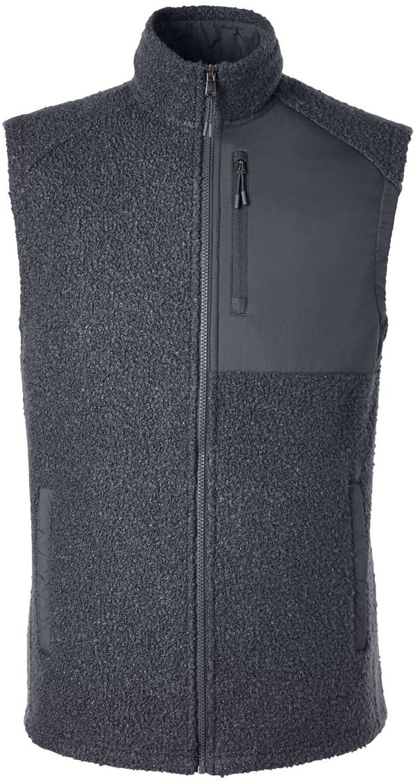 Am image of a Custom North End Men's Aura Sweater Fleece Vest in CARBON/ CARBON!