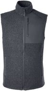 Am image of a Custom North End Men's Aura Sweater Fleece Vest in CARBON/ CARBON!