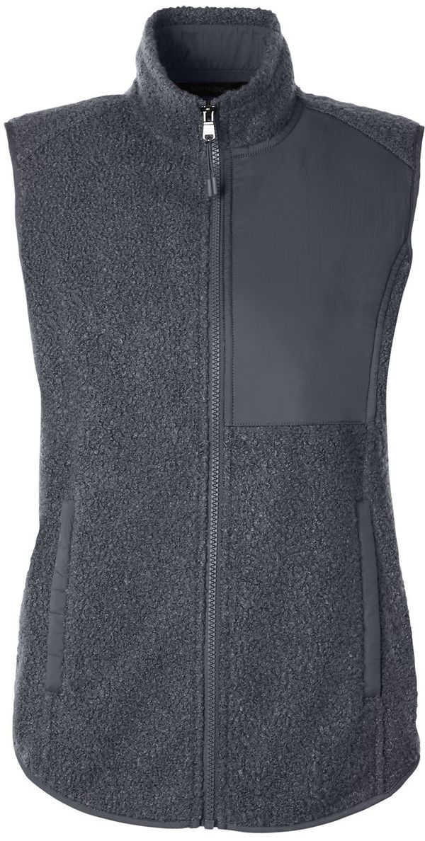 Am image of a Custom North End Ladies Aura Sweater Fleece Vest in Carbon!