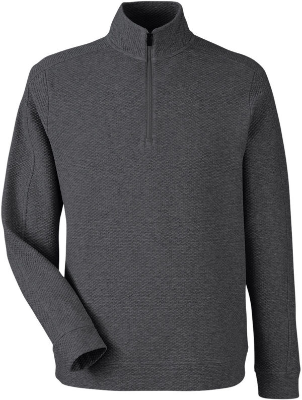 Am image of a Custom North End Mens Spirit Textured Quarter Zip in Black Heather!