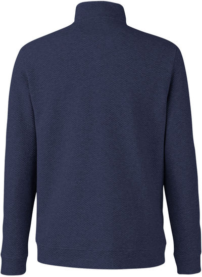 Am image of a Custom North End Mens Spirit Textured Quarter Zip in Classic Navy Heather!