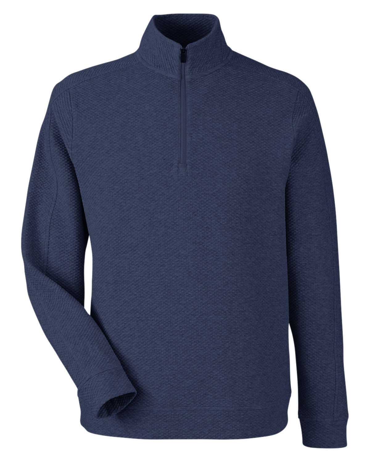 North End Mens Spirit Textured Quarter Zip in Classic Navy Heather